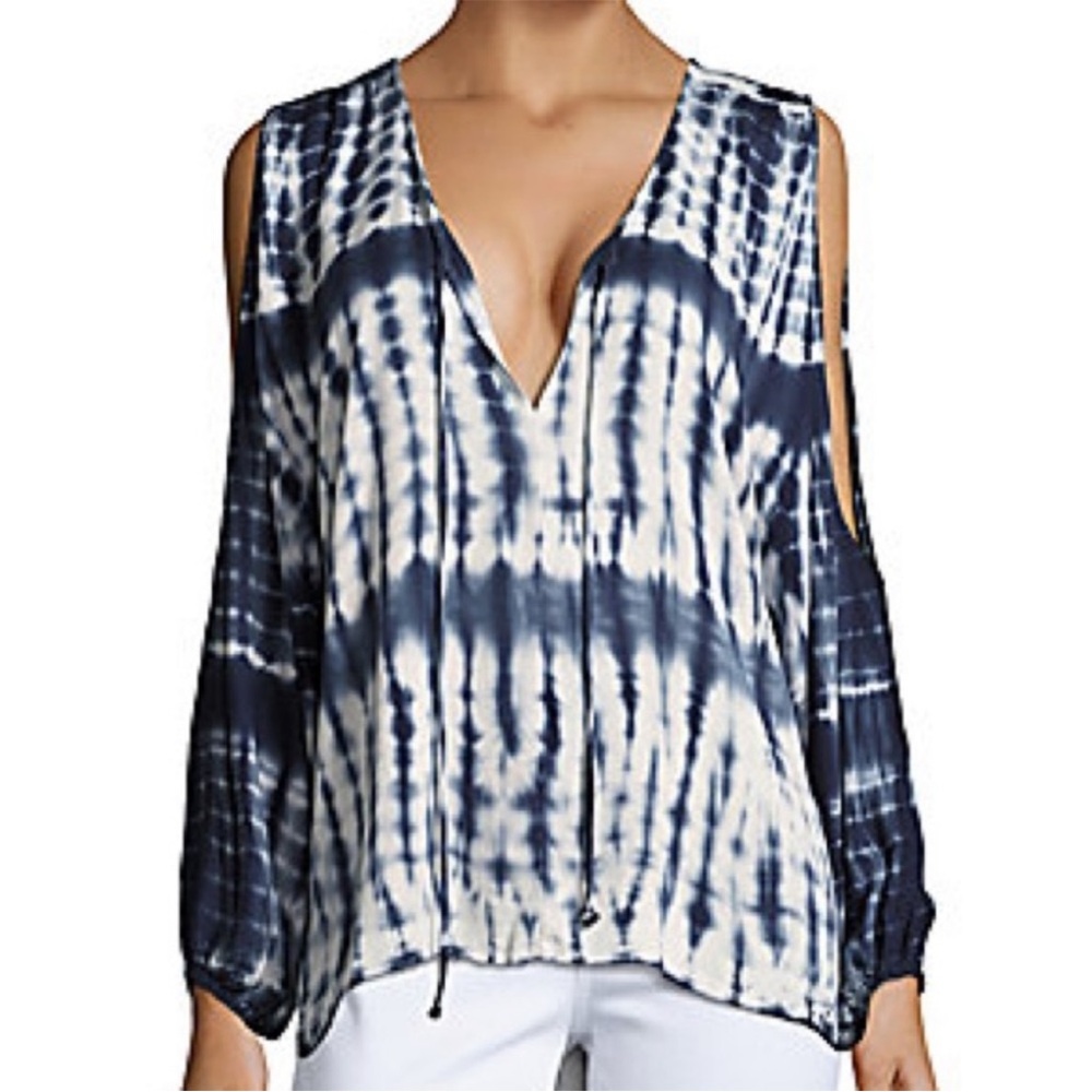 NEW NWT Young Fabulous & Broke Tie Dye Long Sleeve Split Sleeve Blouse Eclipse